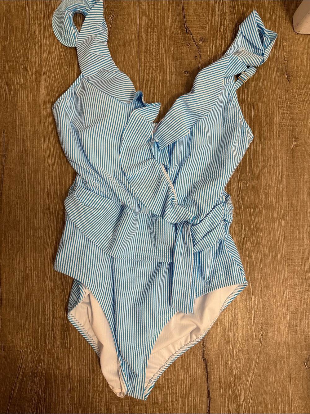 Blue & white swimsuit